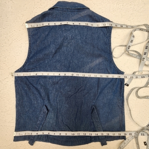 Vintage Take Two Red White and Blue July 4th Button Front Denim Vest Size Medium - Picture 10 of 11